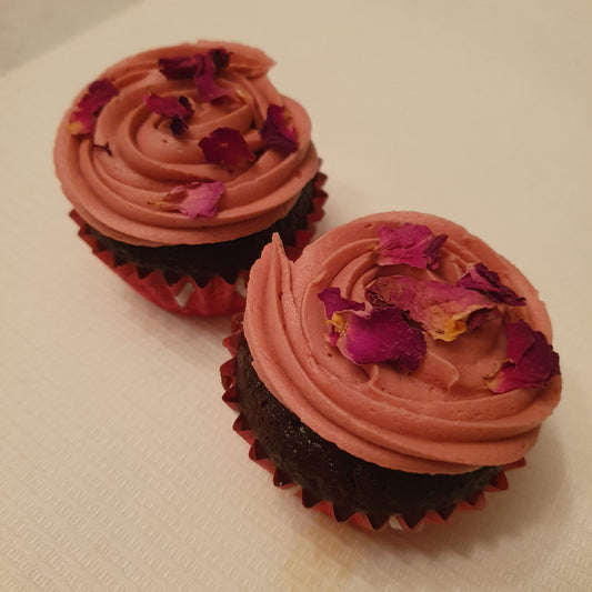 Raspberry Rose Chocolate Cupcakes
